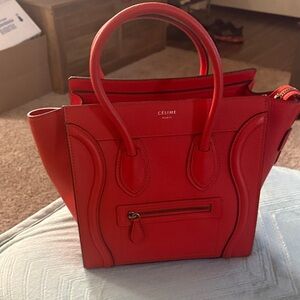 Orange Leather Micro Luggage